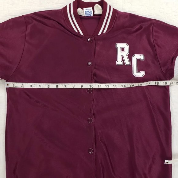 Vtg Roanoke College Russell USA Made Satin Jacket Womens Large Fits Mens Medium - Picture 5 of 12